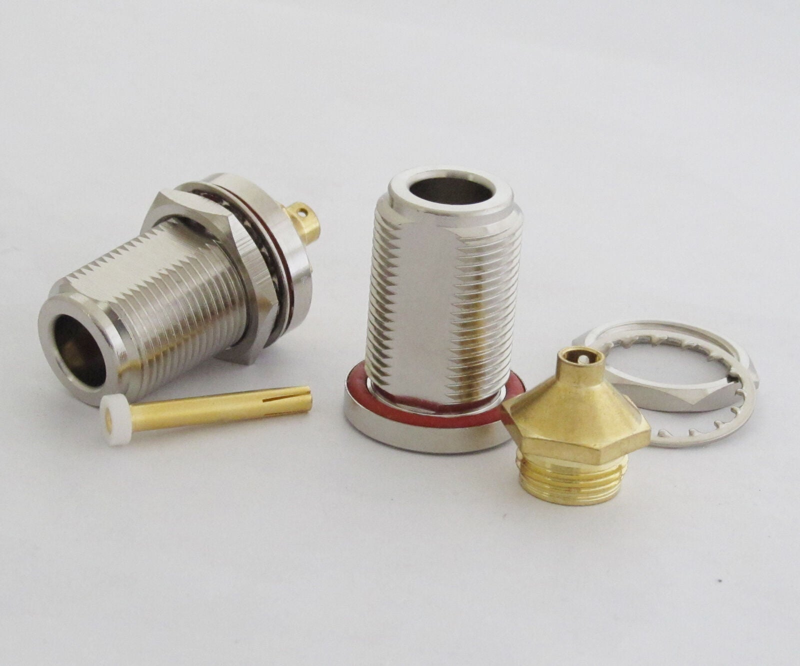 10x N Female bulkhead Semi-rigid .141'' RG402 Connector