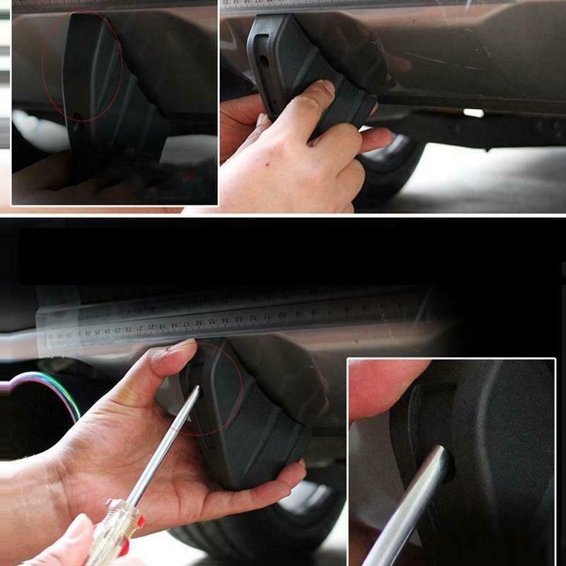 4 Pcs Carbon Fiber Style PVC Rear Bumper Diffuser Molding Point Garnish Black