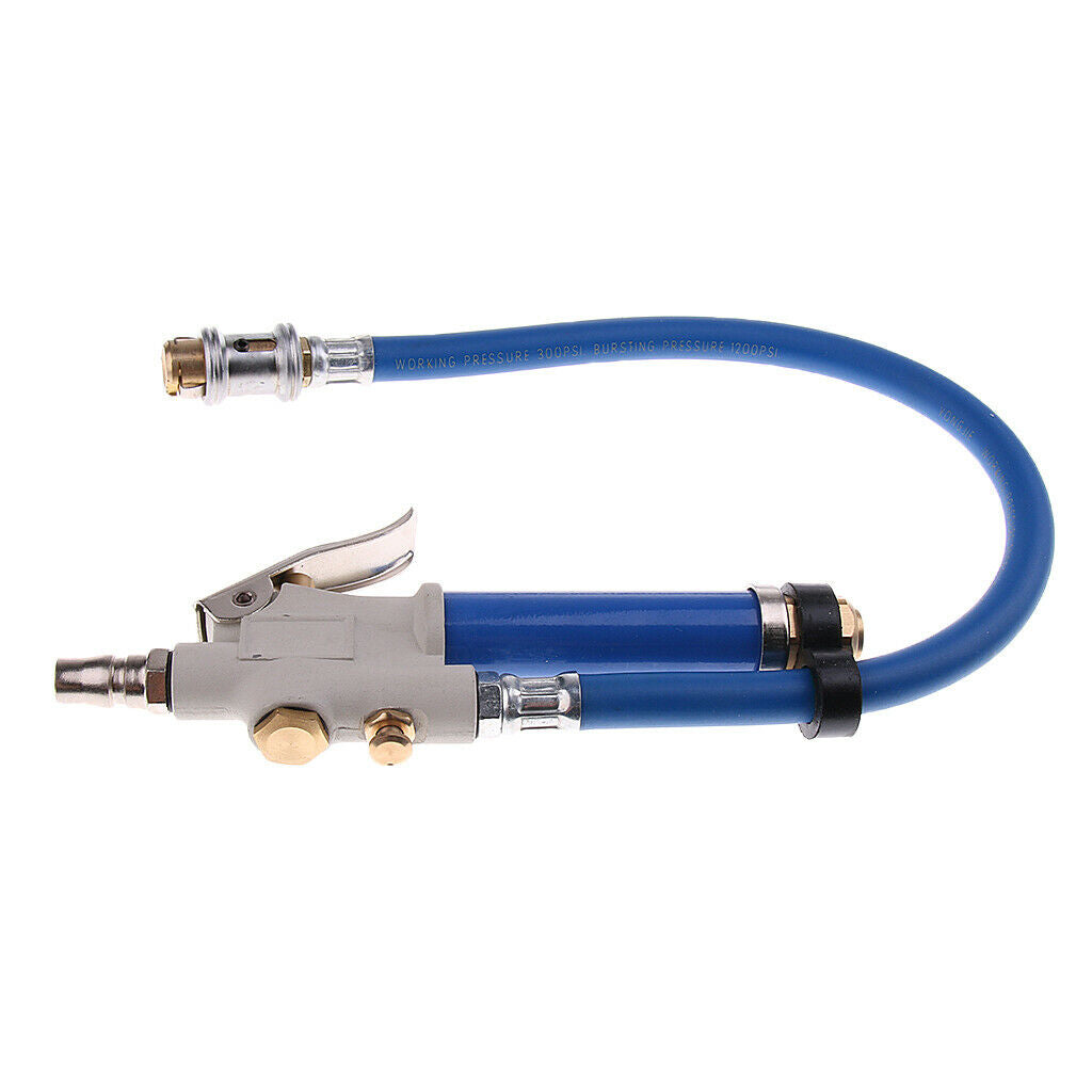 Car Air Tire Pressure Filler Fill Inflator Gauge Chuck Compressor Hose Tool