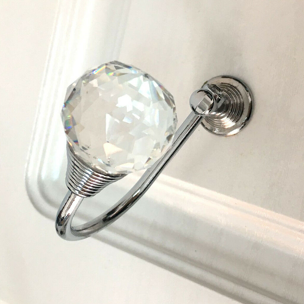 2Pcs Zinc Alloy Crystal Curtain Hold Back Tie Back Wall Hook Diamante Holder