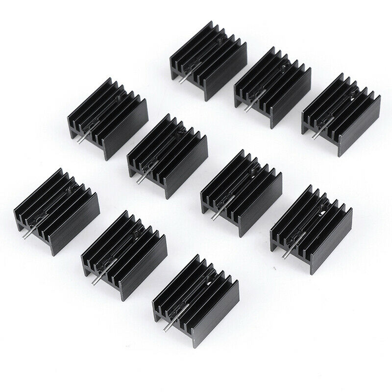 10Pcs 20x15x11mm Black Aluminum Heat Sink for TO-220 TrioDD