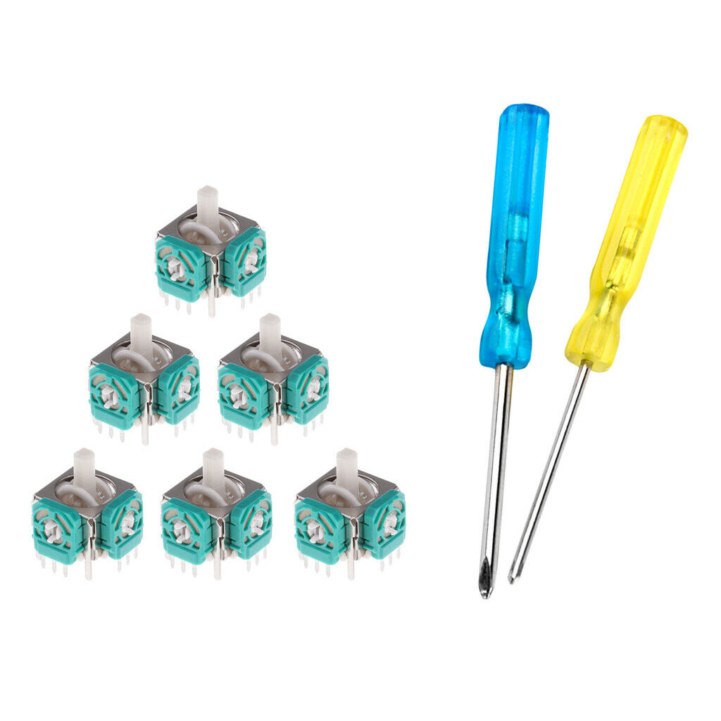 6x Analog Joystick Stick with Screwdriver for Nintendo GameCube Controller