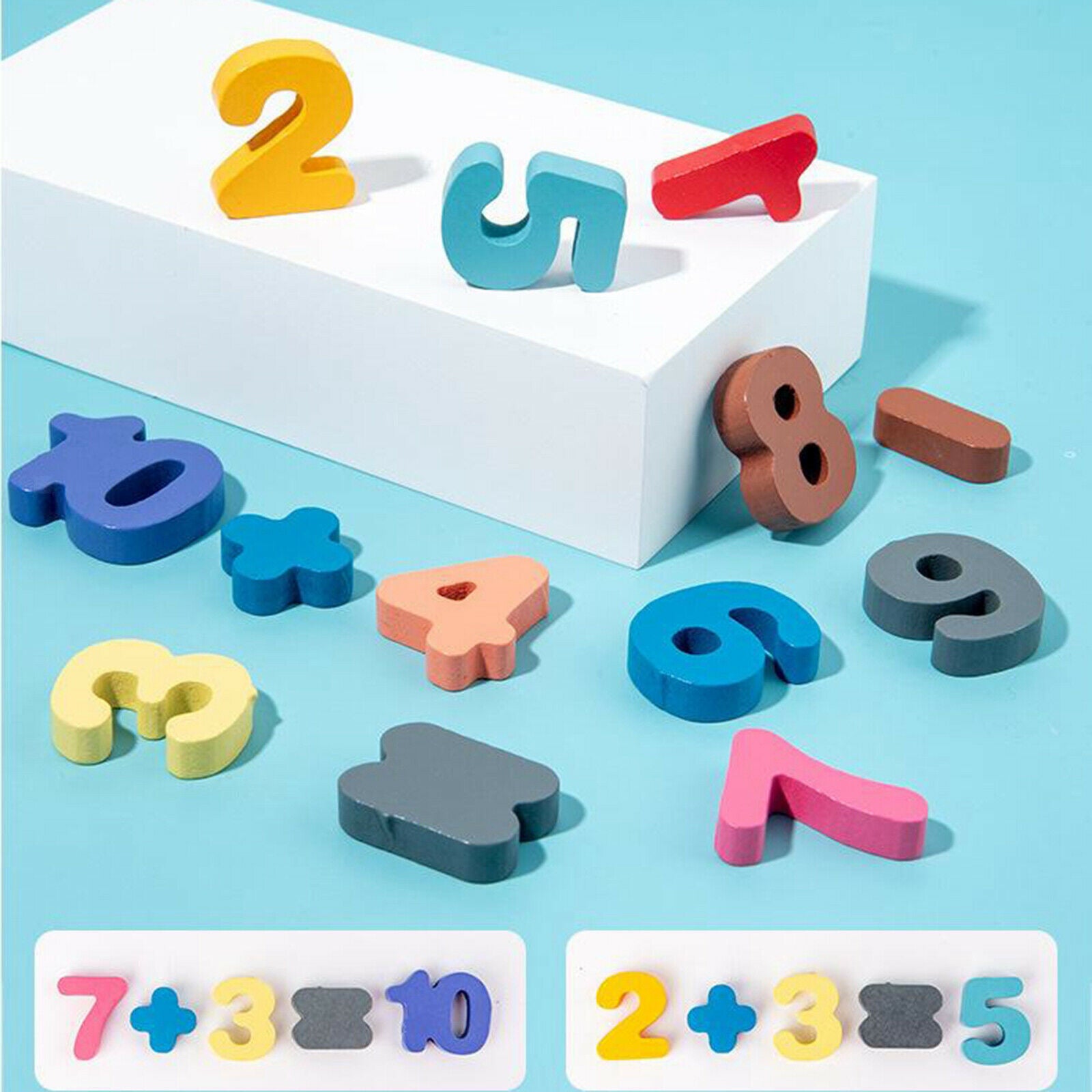 Children Jigsaw Puzzle Wooden Puzzle Math Number Learn Fishing Early Education