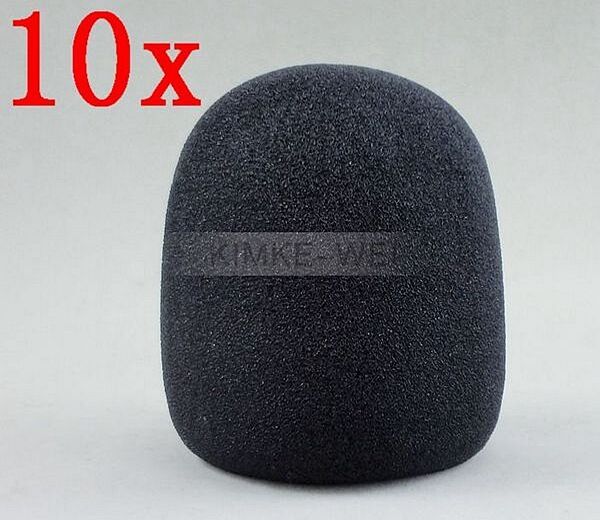10x Black Handheld Stage Microphone Windscreen Foam Mic Cover Karaoke DJ 65x40mm