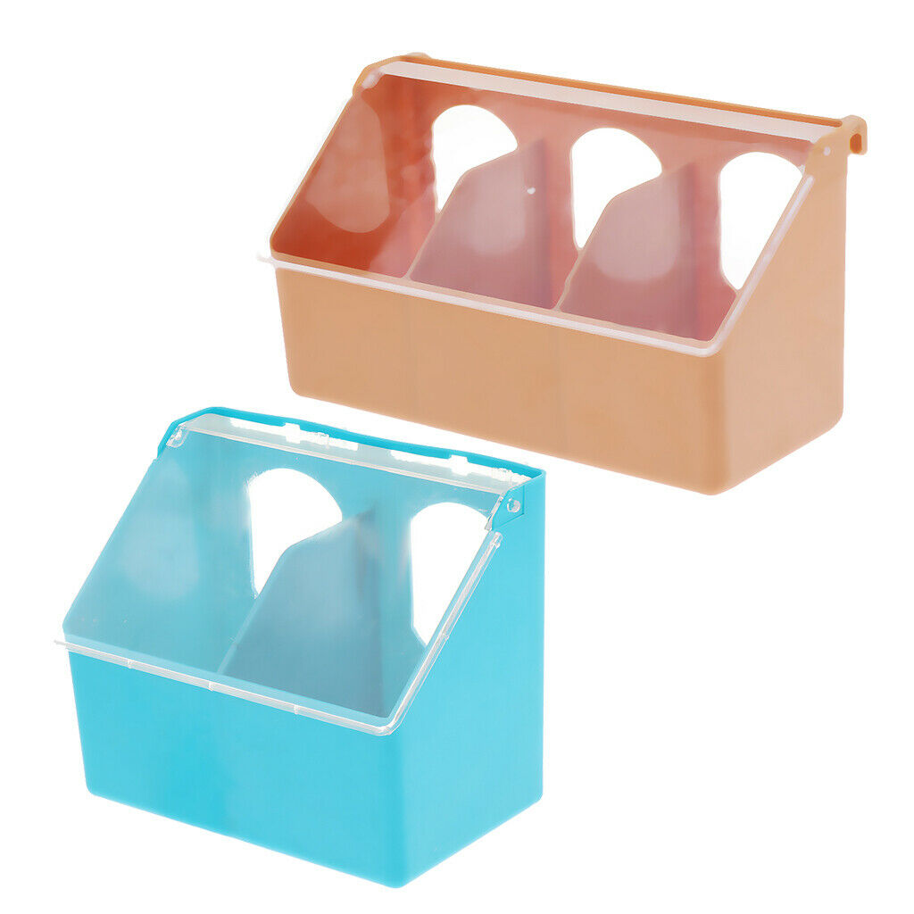 2Pcs Plastic Pigeon Parrot Food Water Bowl Feeder Feed Cage Sand Cup Dish