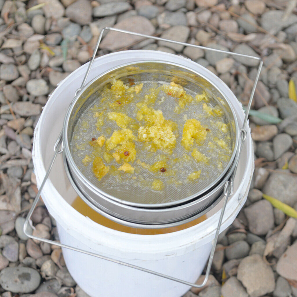 Stainless Steel Honey Strainer Double Sieve -- Bee Keeping Equipment Filter with