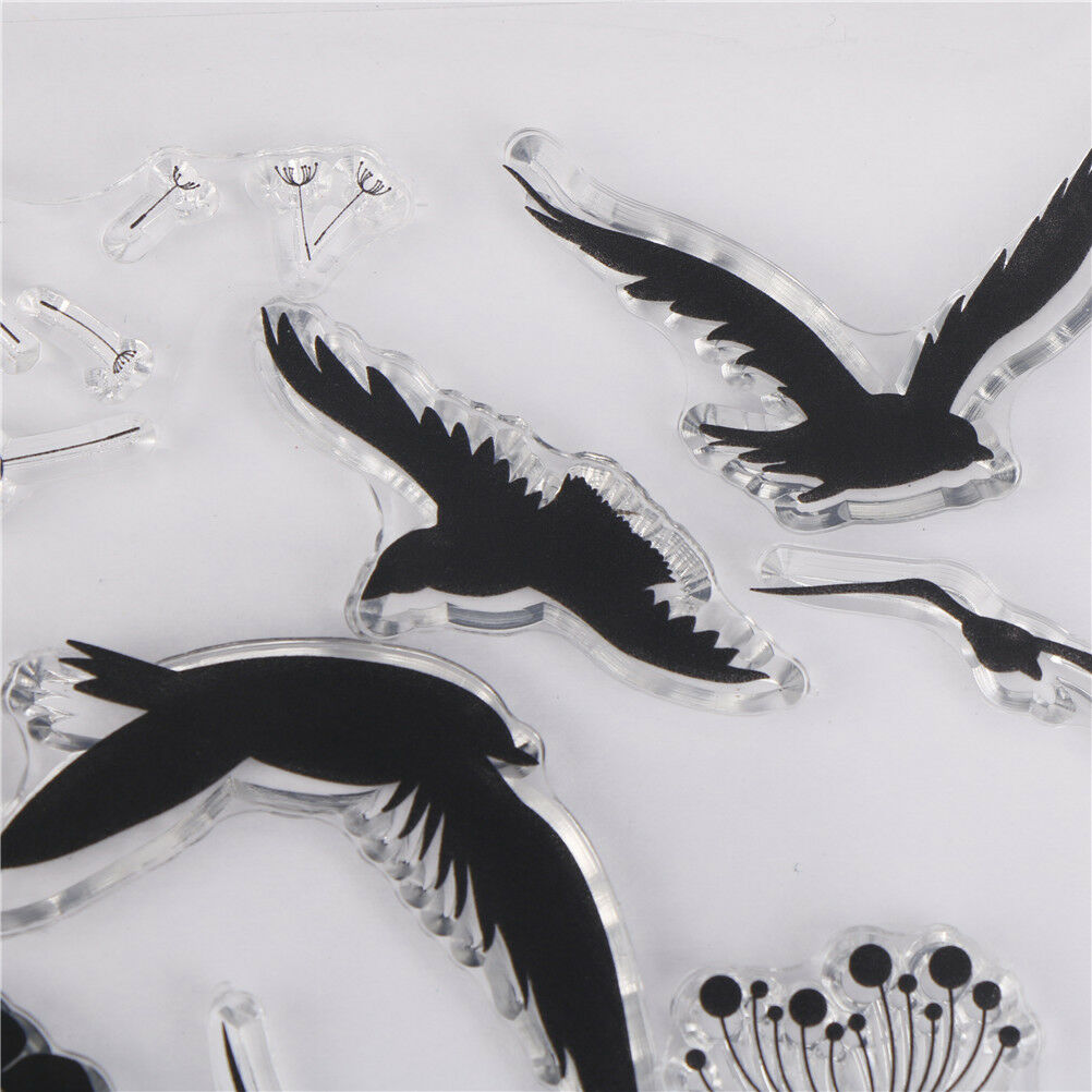 Dandelion and bird Pattern Scrapbooking Decorating Rubber Stamp Clear Stam.l8