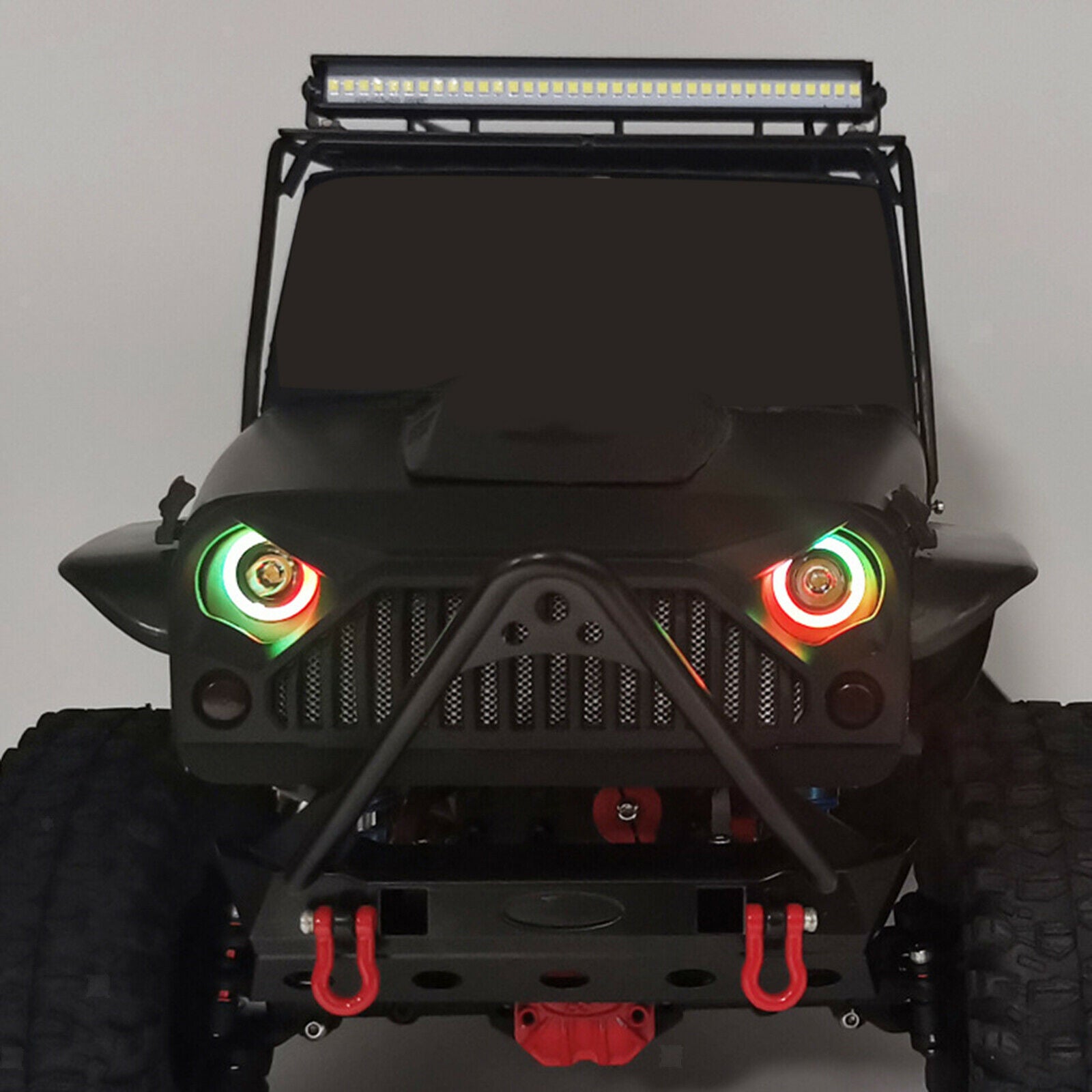 Colorful Angel Eyes LED Light Headlights for 1:10 RC Rock Crawler Truck
