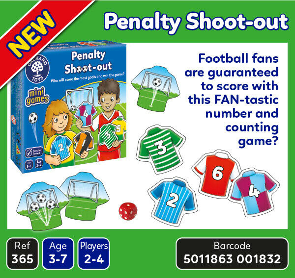 Orchard Toys 365 Penalty Shoot-Out Mini Game Number & Counting Game Children 3+