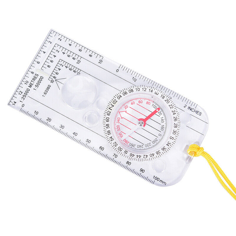 Magnifying Orienteering Compass Navigation Map Reading Scouts Cadet Hikin.l8