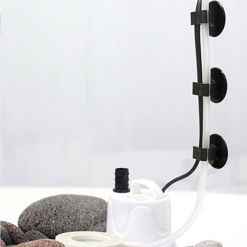 5pc Black Aquarium Suction Cup Clip Oxygen Tube Power Cord Buckle Fish Ta.l8