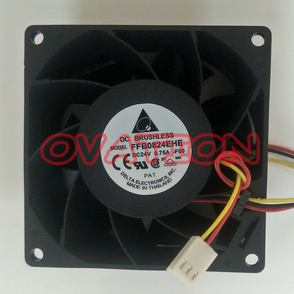 For Delta FFB0824EHE -F00 8038 8cm 80mm DC 24V 0.75A 3-pin server inverter fan