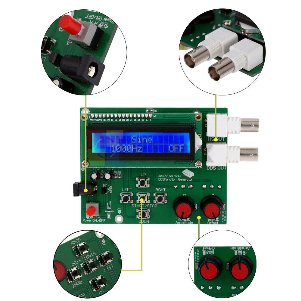 7-9V DDS Function Signal Generator Module Sine Square Sawtooth Triangle Wave Kit