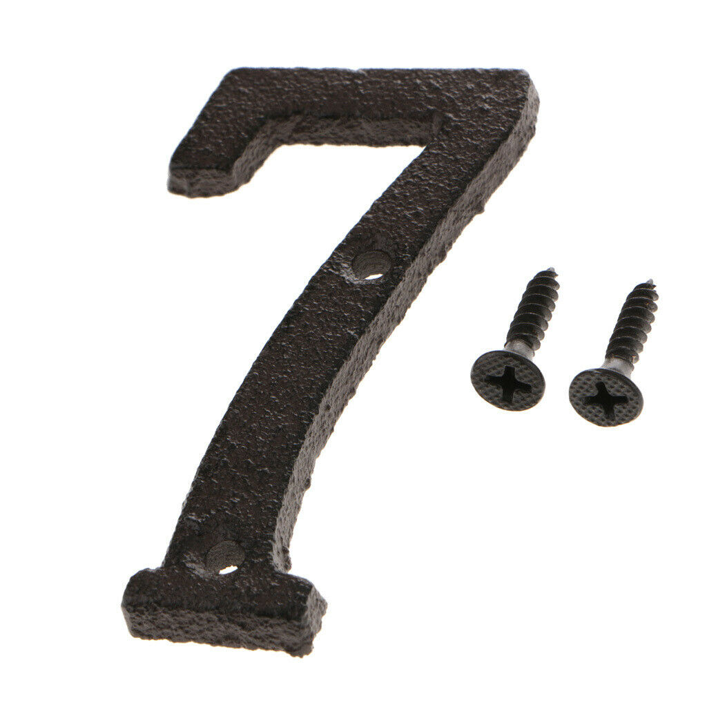 4 and 7 Rustic Wrought Iron Home Address Number Screws Included Sturdy