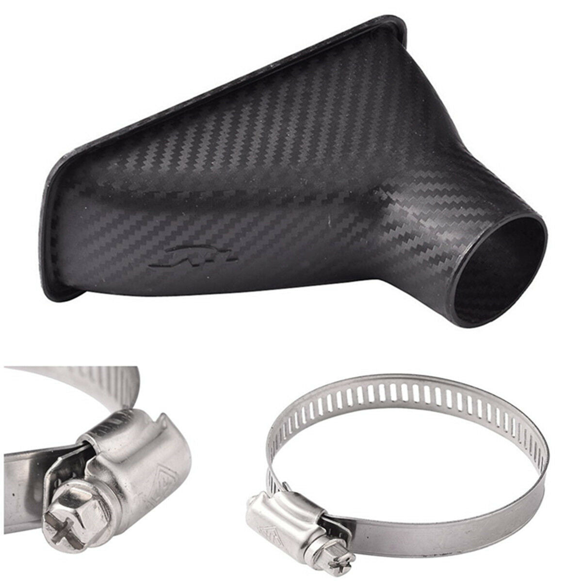 Carbon Fiber Color Car Auto Front Bumper Turbo Air Intake Pipe Air Funnel Kit
