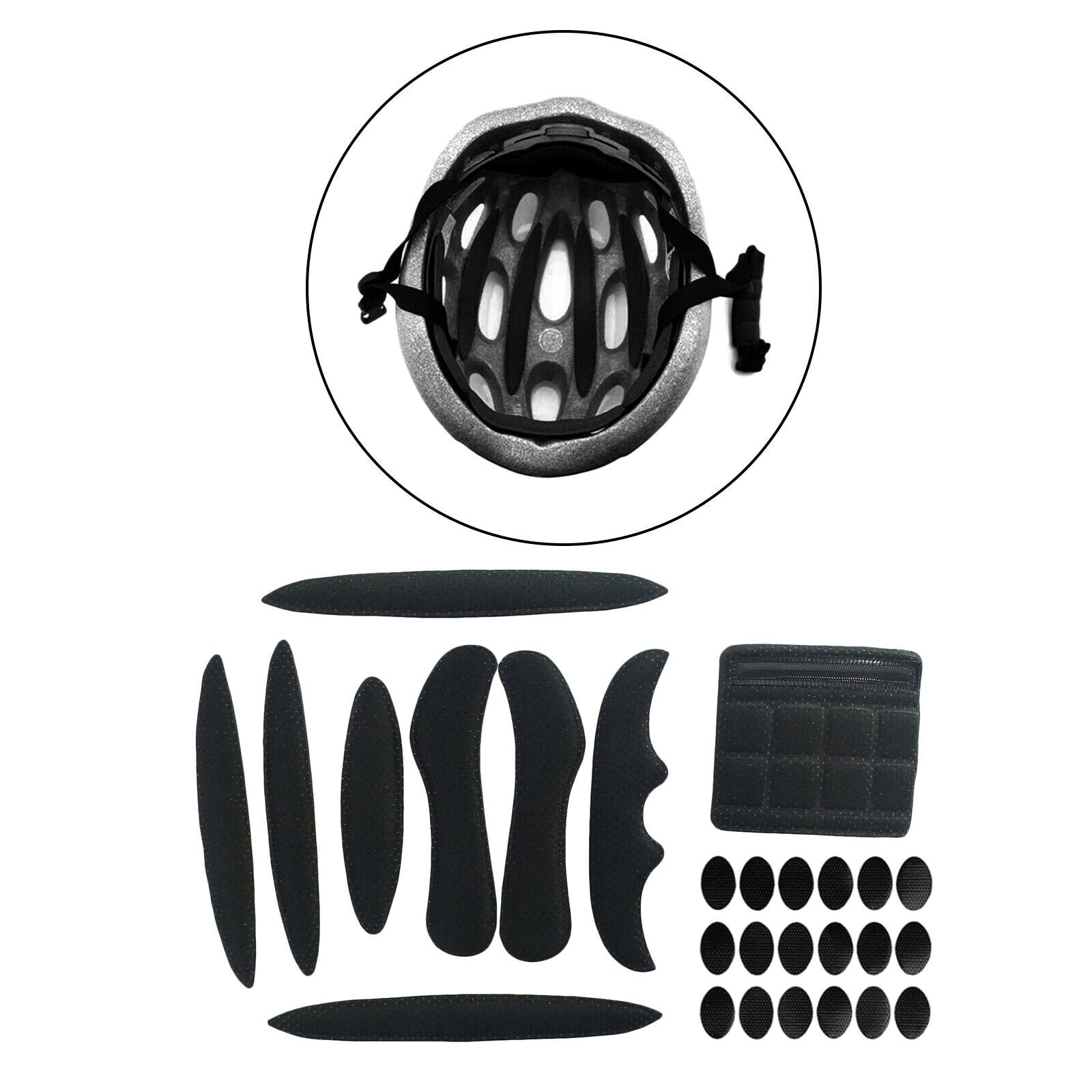 3X 27pcs/Set Bike Helmet Padding Kits Bicycle Helmet Liner Chin Strap Foam Pads