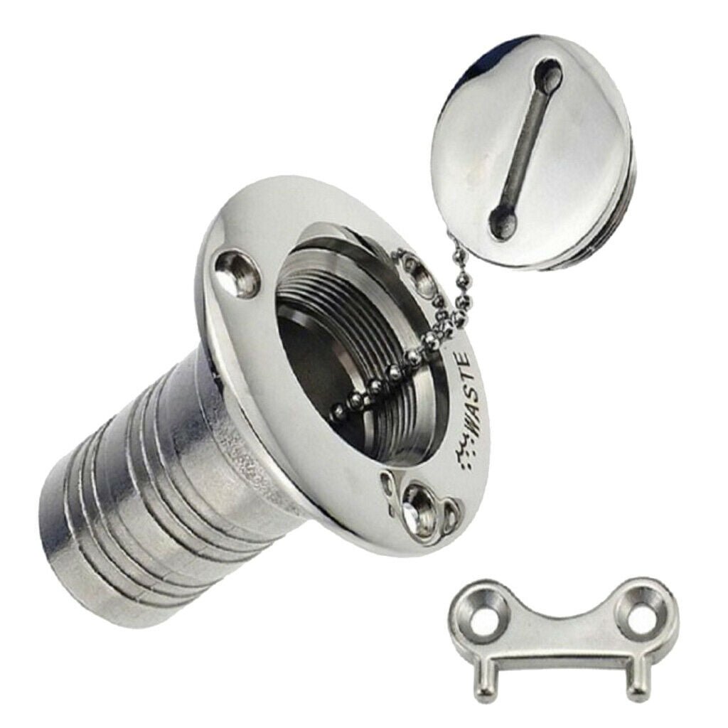 38mm Marine Boat Waste Fuel Tank Deck Fill Filler & Key Stainless Steel