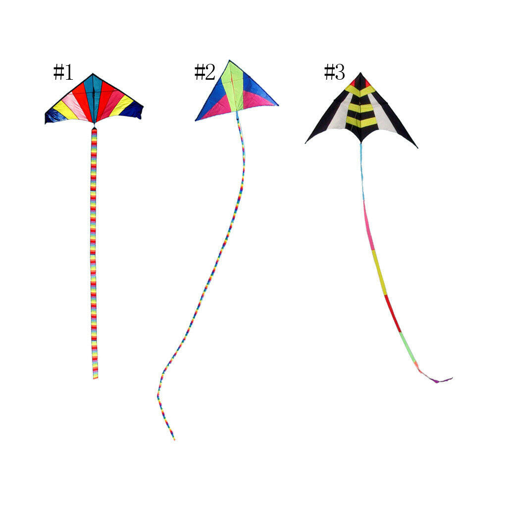 Long 33ft Rainbow Kite Tail Nylon Colourful Delta Kite Accessory Kids Toys