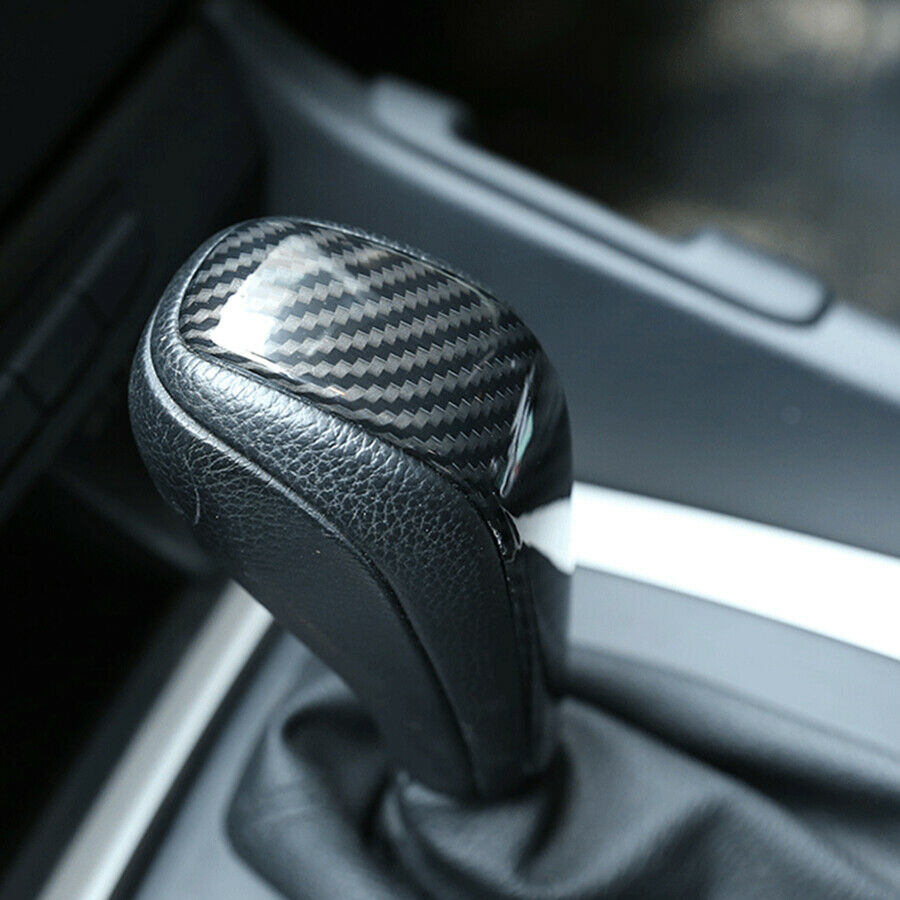For BMW 3 Series E90 E91 E92 E93 Carbon Fiber Look Gear Shift Knob Head Cover x1