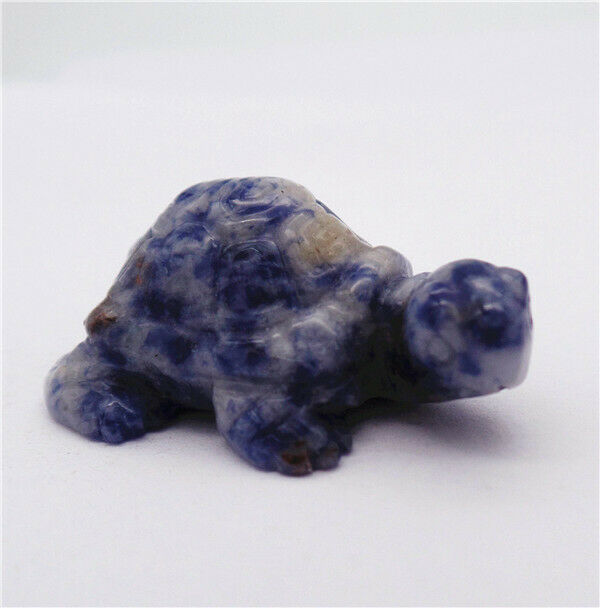 37x26x16mm Natural Blue Sodalite Carved Tortoise Decoration Statue Decor HH7914