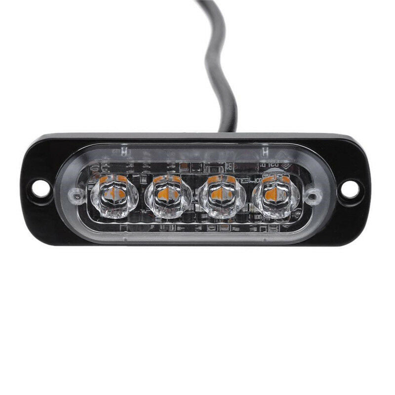 4LED 4W Bar Car Truck Strobe Flash Emergency Warning Light Lamp 12V- 24V Blu Tt