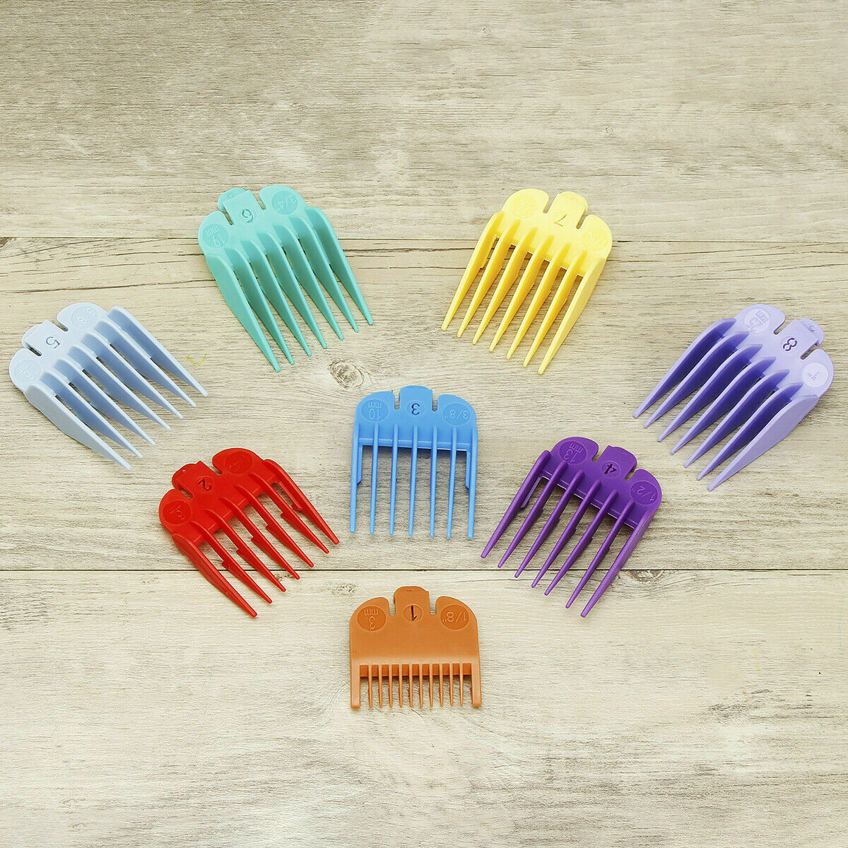Standard Guards Attach Trimmer Hair Clipper Guide Comb Set Style for WAHL 8pcs