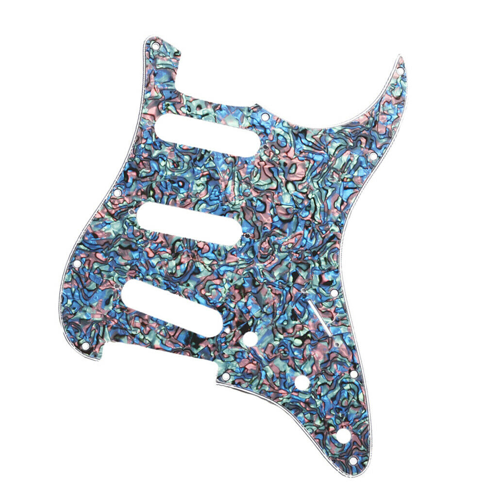 2 Pieces SSS Guitar Pickguard 11 Holes Scratchplate, 3-ply, for ST SQ