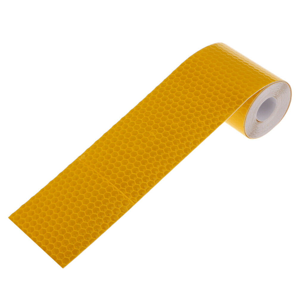 2 Pcs 2 inch X 10ft Reflective Tape Yellow Red Safety Warning Stickers -