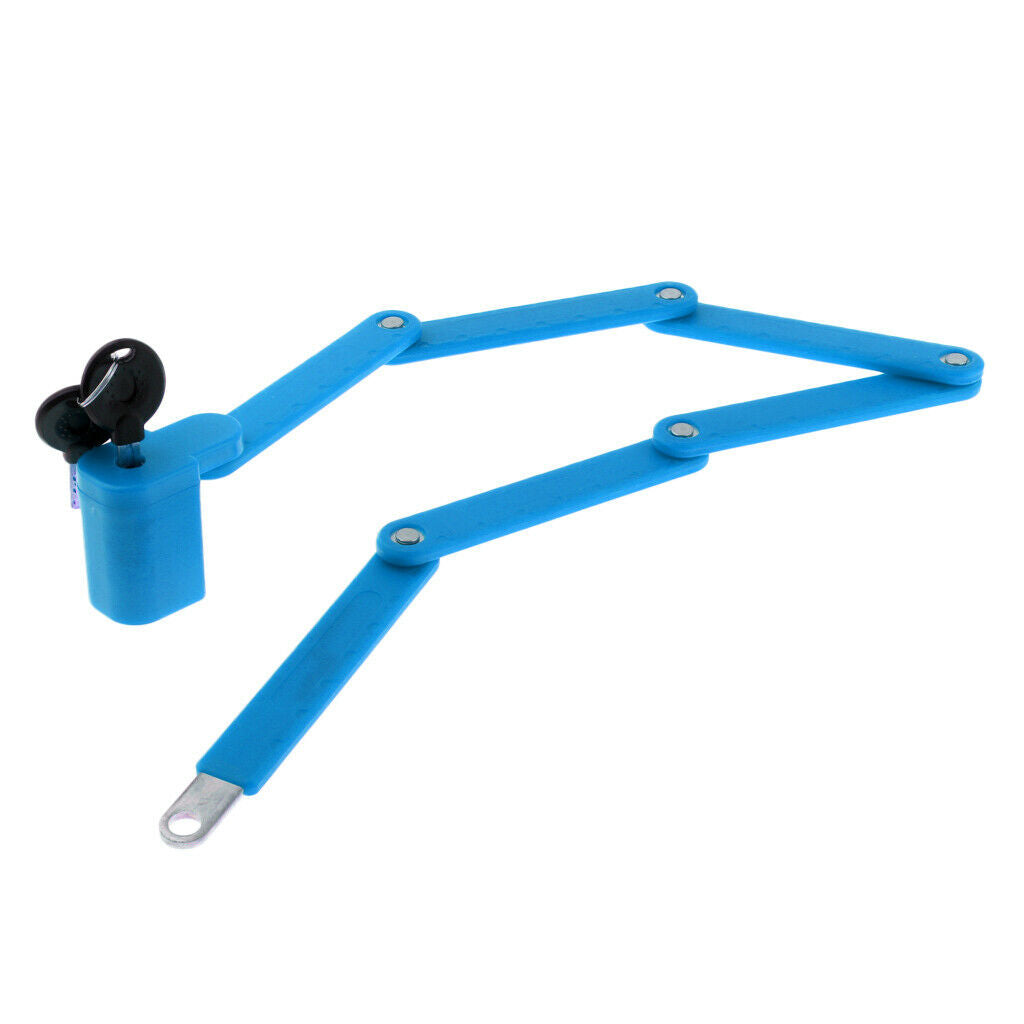 Safety Bike Bicycle Foldable Lock   Anti-theft Chain Link Locks Blue
