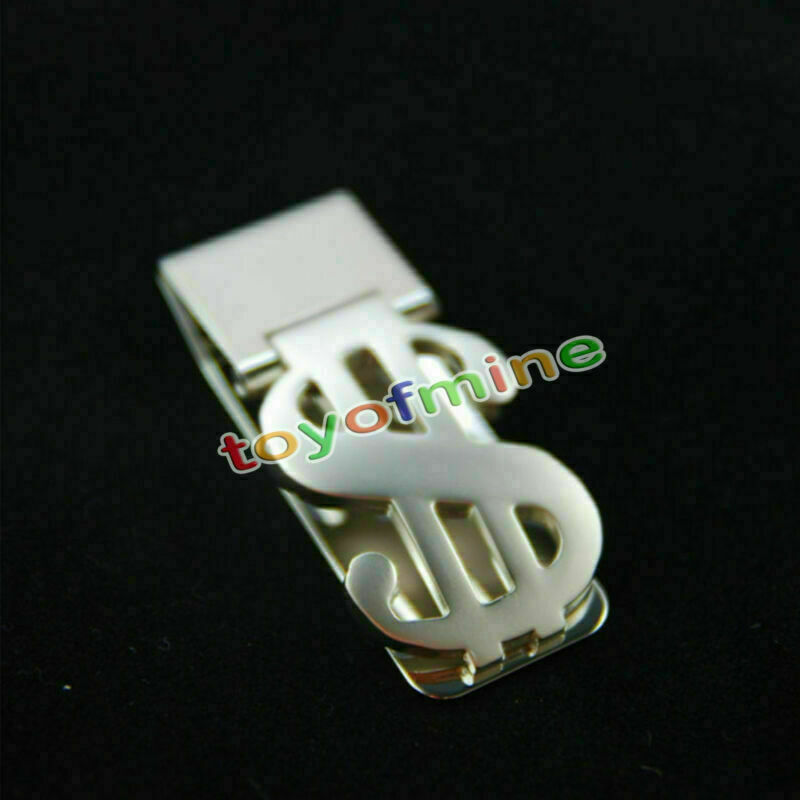 Stainless Steel Dollar Sign Money Clip Cash Card Holder Wallet