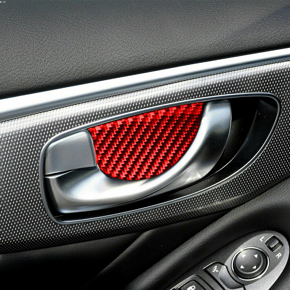4x Carbon Fiber Door Handle Bowl Cover Trim Fit for Infiniti Q50 Q60 2014-19 Acc