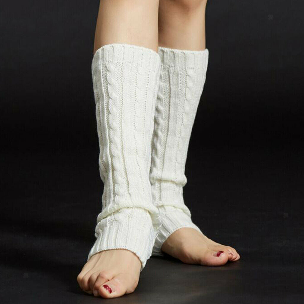 Multi Color Women Over Knee Socks Dance Gym Sport Long Socks White