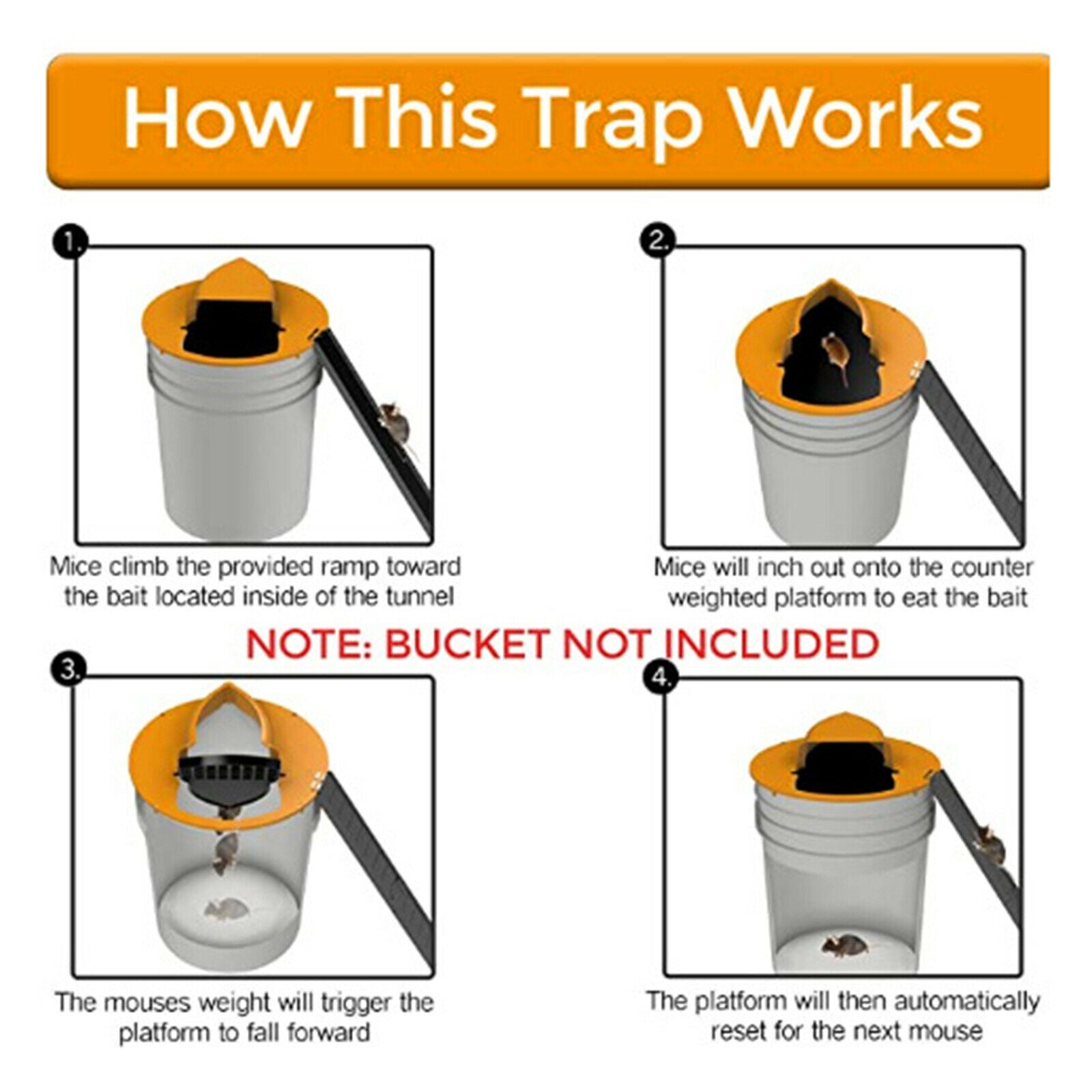 Mouse Rat Trap with Ramp Humane and Safe Quick Effective for Mice Rats