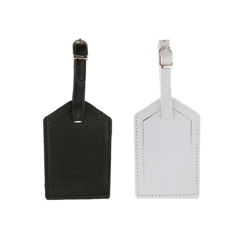 2 Pcs Blank Luggage Tag + Black DIY Craft Travel Tool