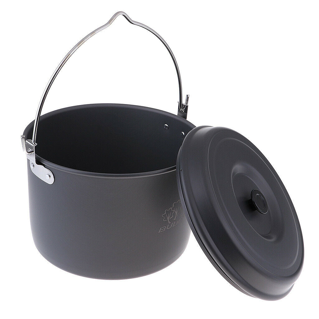Large Capacity Camping Hiking Hanging Pot Outdoor Stockpot Soup Pot 235mm