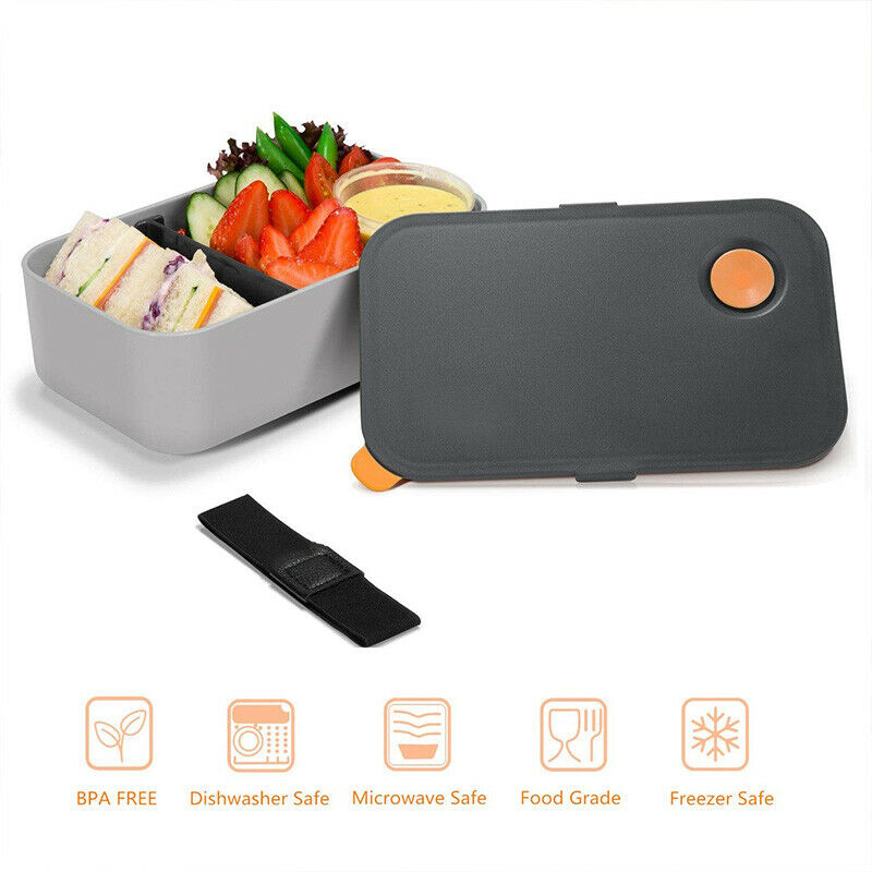Lunch Box 1000ML with 2 Compartments, Eco Friendly BPA Free Bento Box, HermetiH5