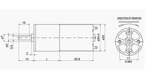 DC 12V-24V 5RPM-970 RPM 4mmx11mm Shaft 25mm Dia Cylinder Shaped Gear Motor