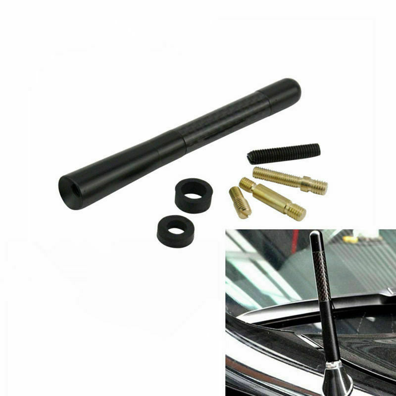 Universal Car Aerial Antenna 4.7"Auto Aluminum Alloy Carbon Fiber FM AM Radio US