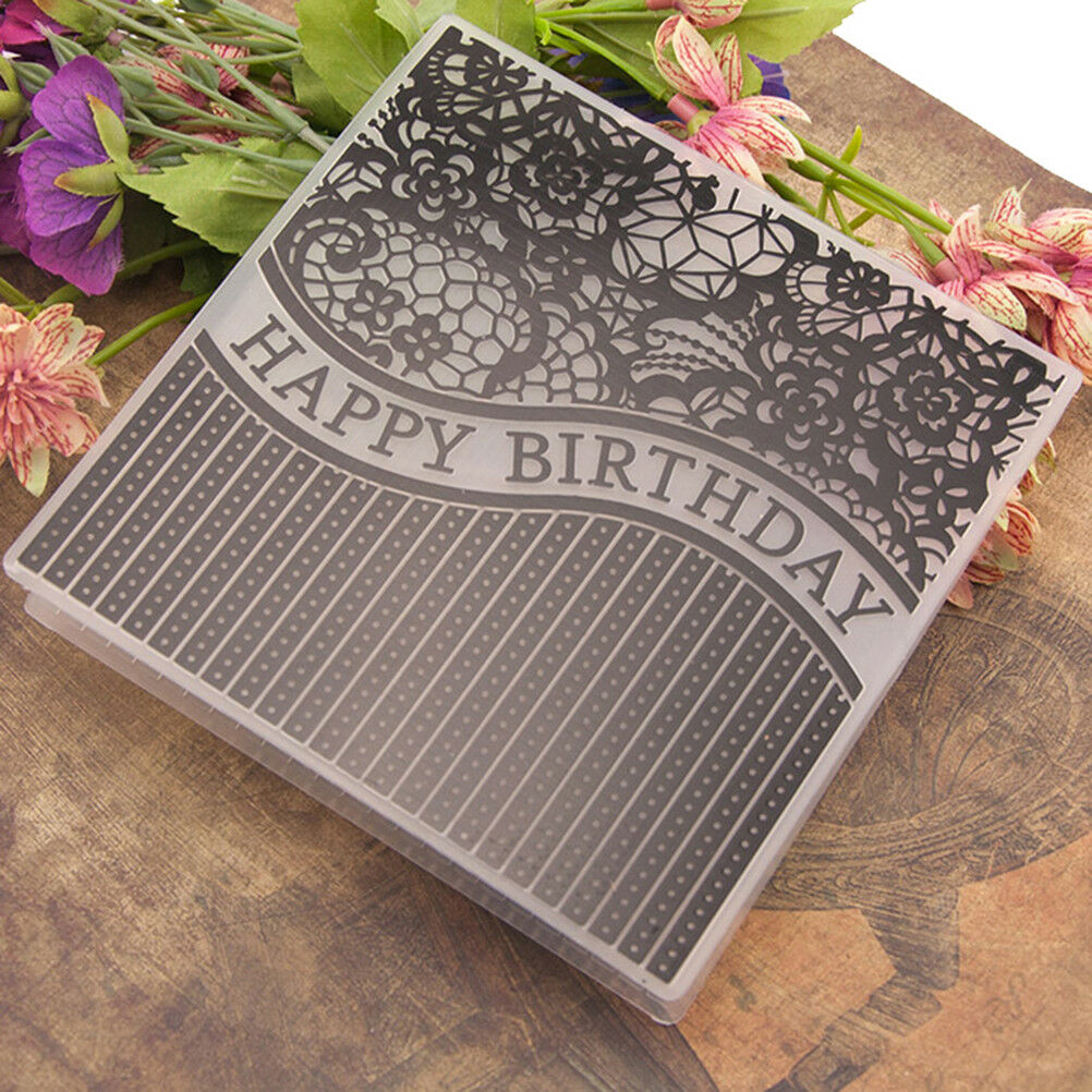 birthday Embossing folders Plastic Embossing Folder For Scrapbooking DI.l8