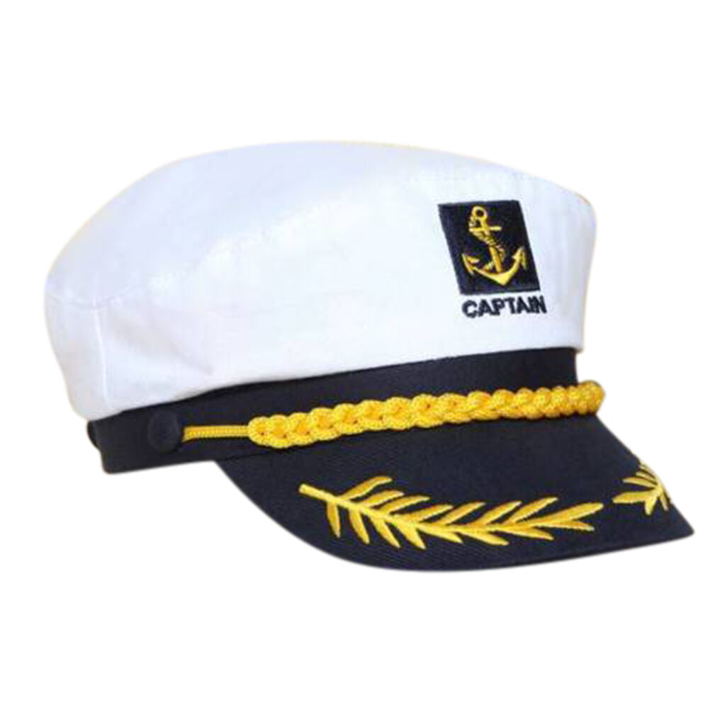Adjustable Navy Marine Yacht Boat Ship Sailor Captain Fancy Costume Hat Cap C Fx