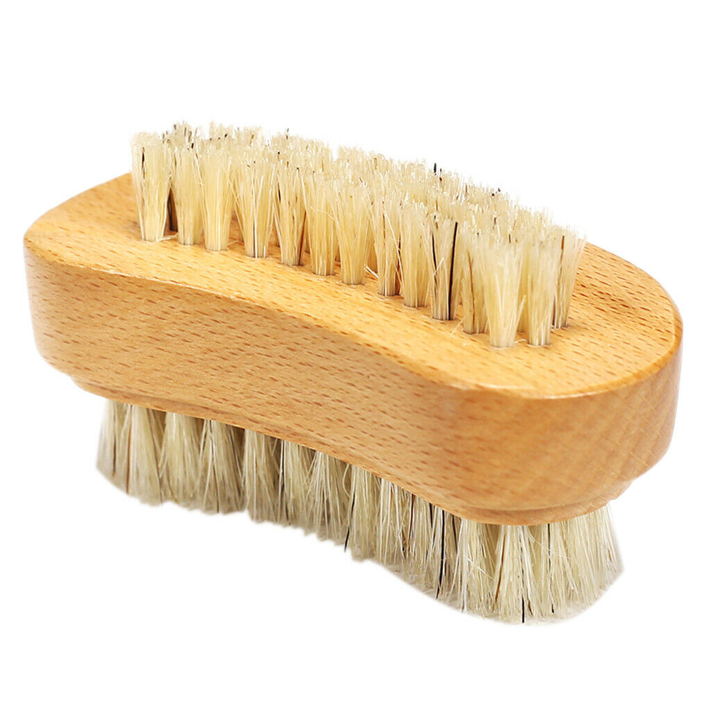 2x Natural Wooden Finger Nail Brush Scrub Scrubbing Cleaning Scrubber Tool