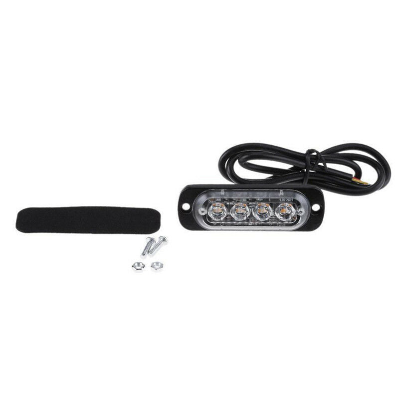 4LED 4W Bar Car Truck Strobe Flash Emergency Warning Light Lamp 12V- 24V Blu Tt