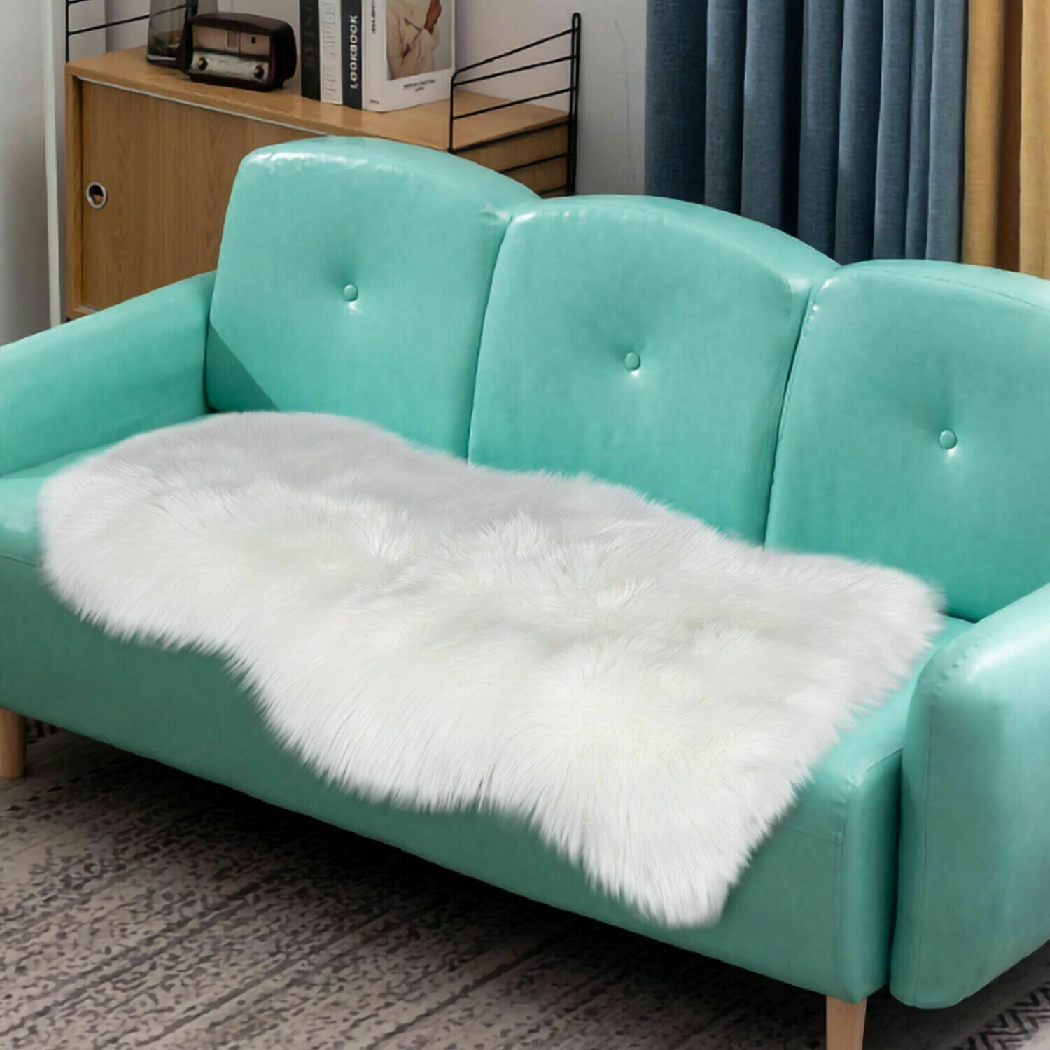Sofa Cover Living room Artificial Sheepskin Rug Irregular Seat Pad Plush Mat