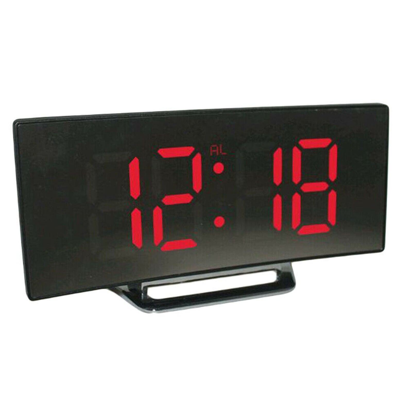 Mirror LED Alarm Clock Night Lights Thermometer Snooze Table Wall Clock LED Lamp