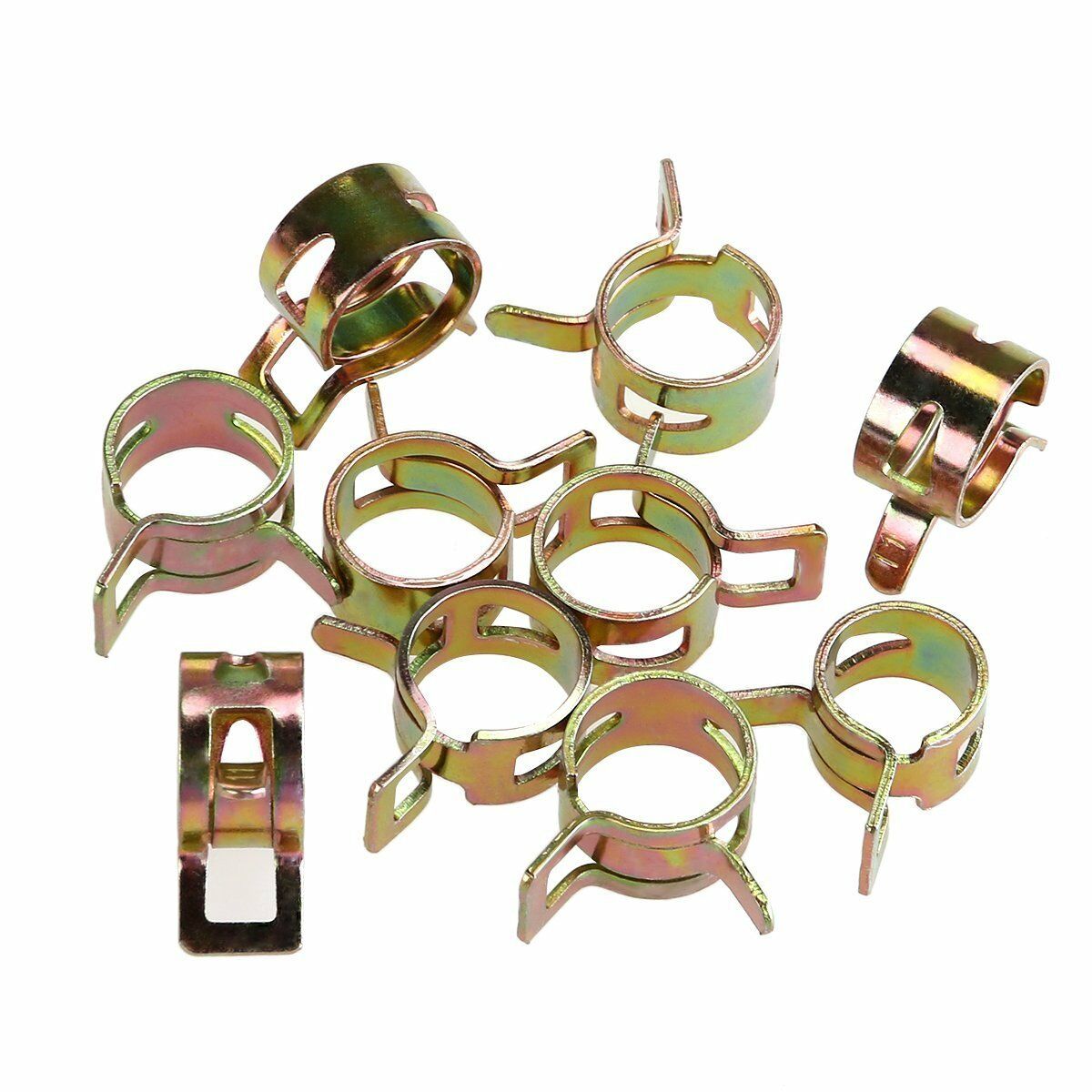 60pc 6 Sizes 7-17mm Car Spring Clip Fuel Oil Water Hose Pipe Tube Clamp Fastener