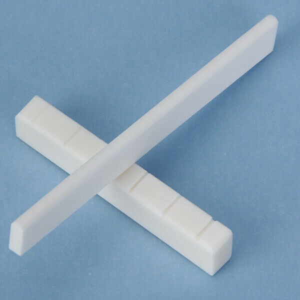 White Bone Slotted Saddle Nut Set & Rosewood Bridge for Classical Guitar Parts