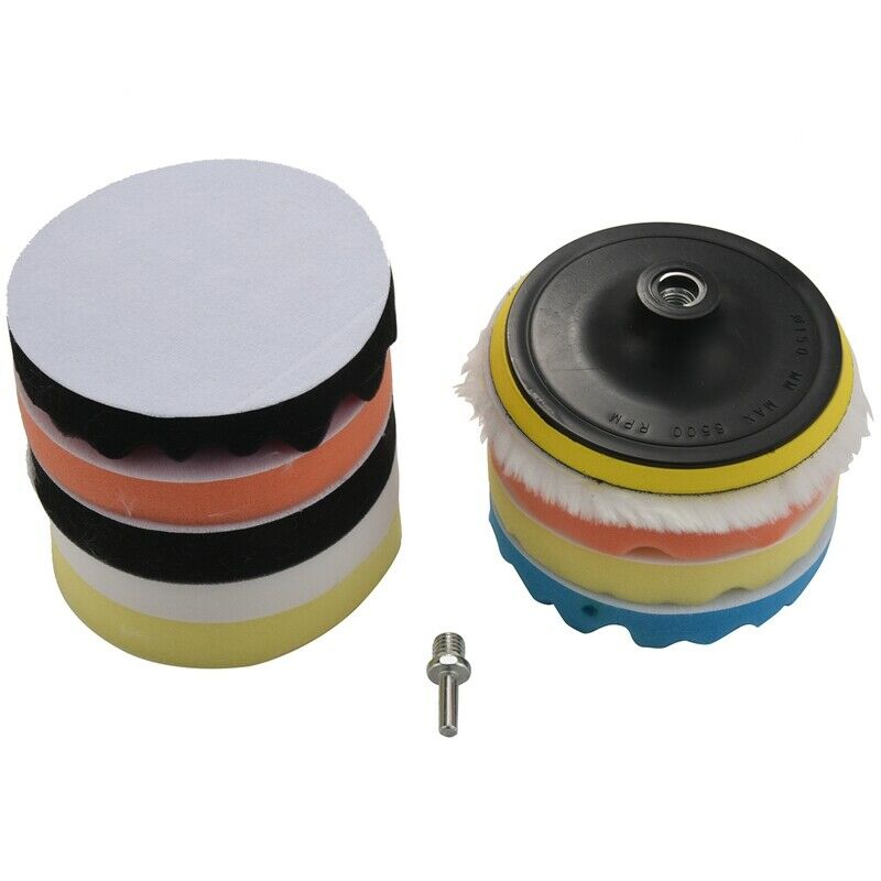 6 Inch Buffing And Polishing Pad Kit for Car Polisher 11 Pcs with Drill AdapteI5