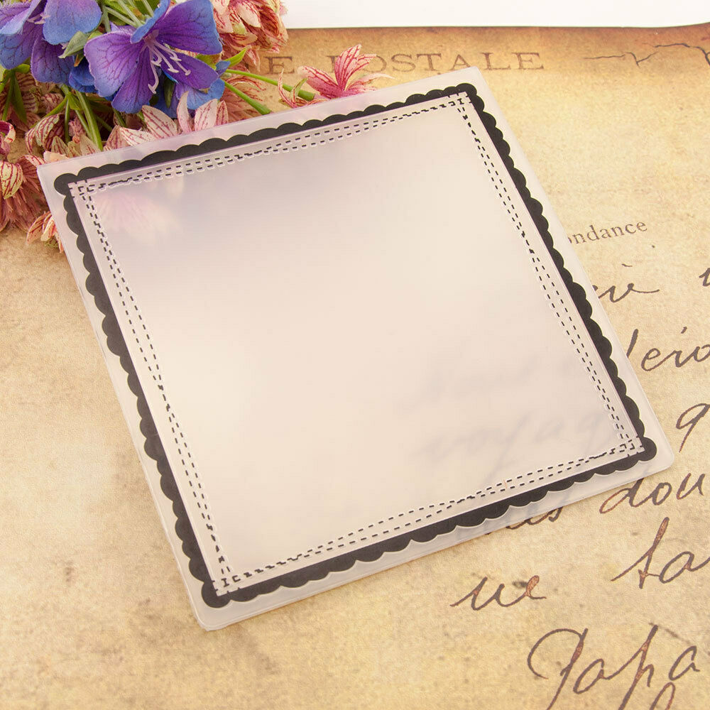 Square Frame Plastic Embossing Folders Template Cutting Scrapbooking Card Album