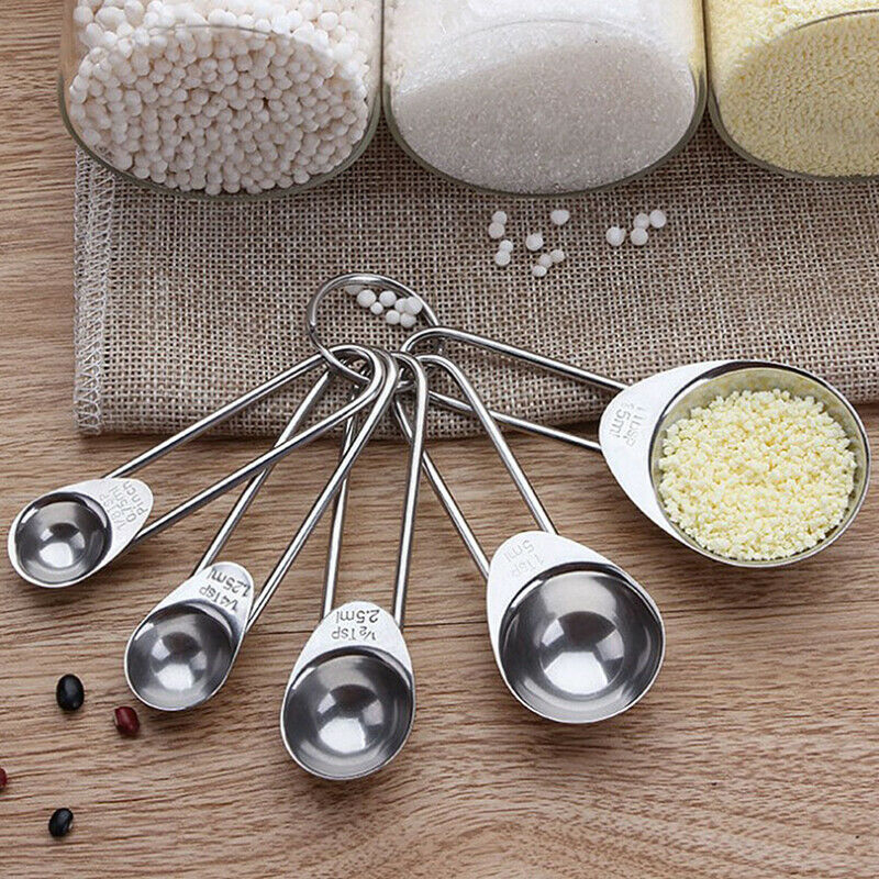 5Pcs/Set Stainless Steel Measuring Cup Kitchen Scale Measuring Spoons Sco.l8