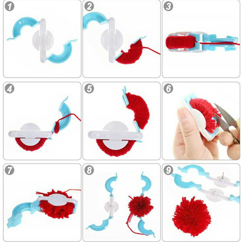 4pcs Essential Pompom Maker Fluff Ball Weaver Needle Craft Knitting Tool .l8